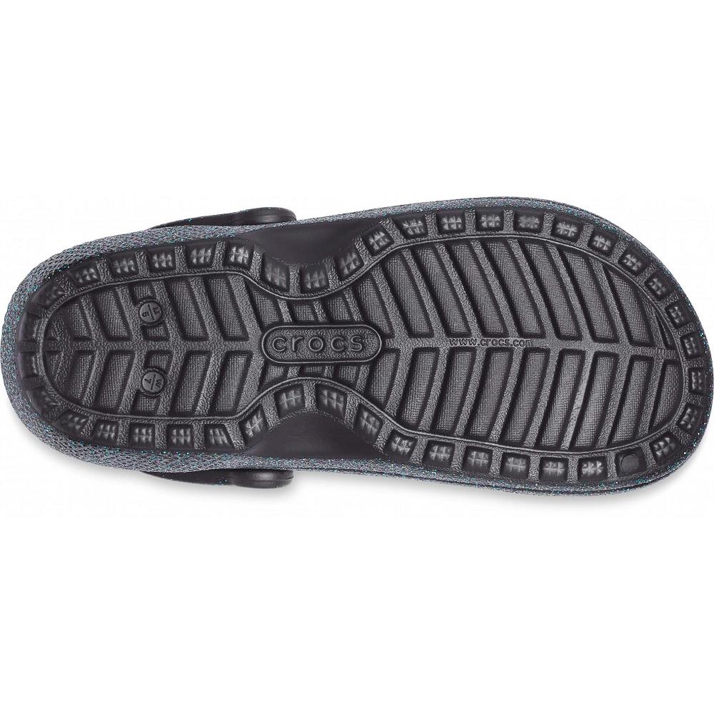 Olive Women's Crocs Classic Glitter Lined Clogs | NZ 0058YXFU